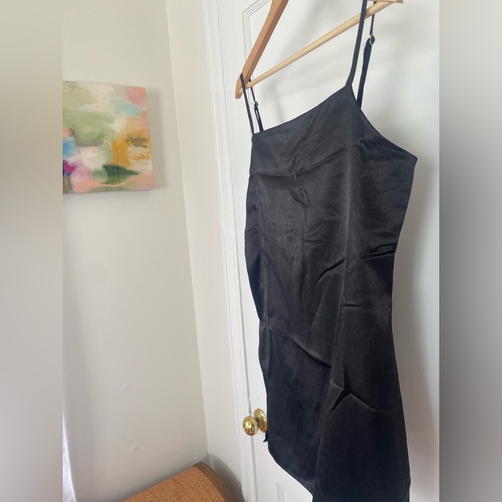 Size Small split leg black dress - glam brand. NWT.